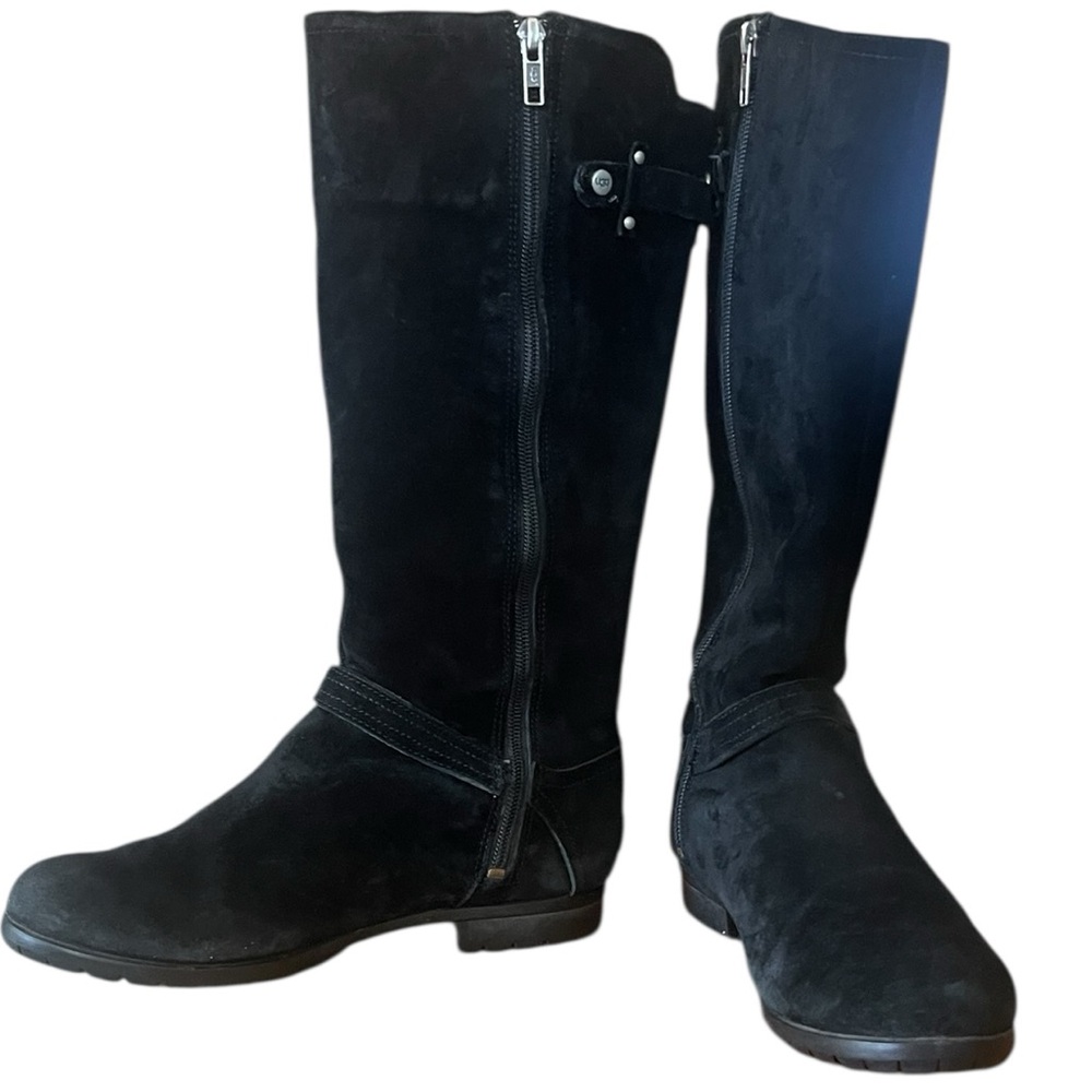 UGG Jillian knee high side zip black suede boots. Sherpalined. Size 7.5 GUC - Picture 4 of 16